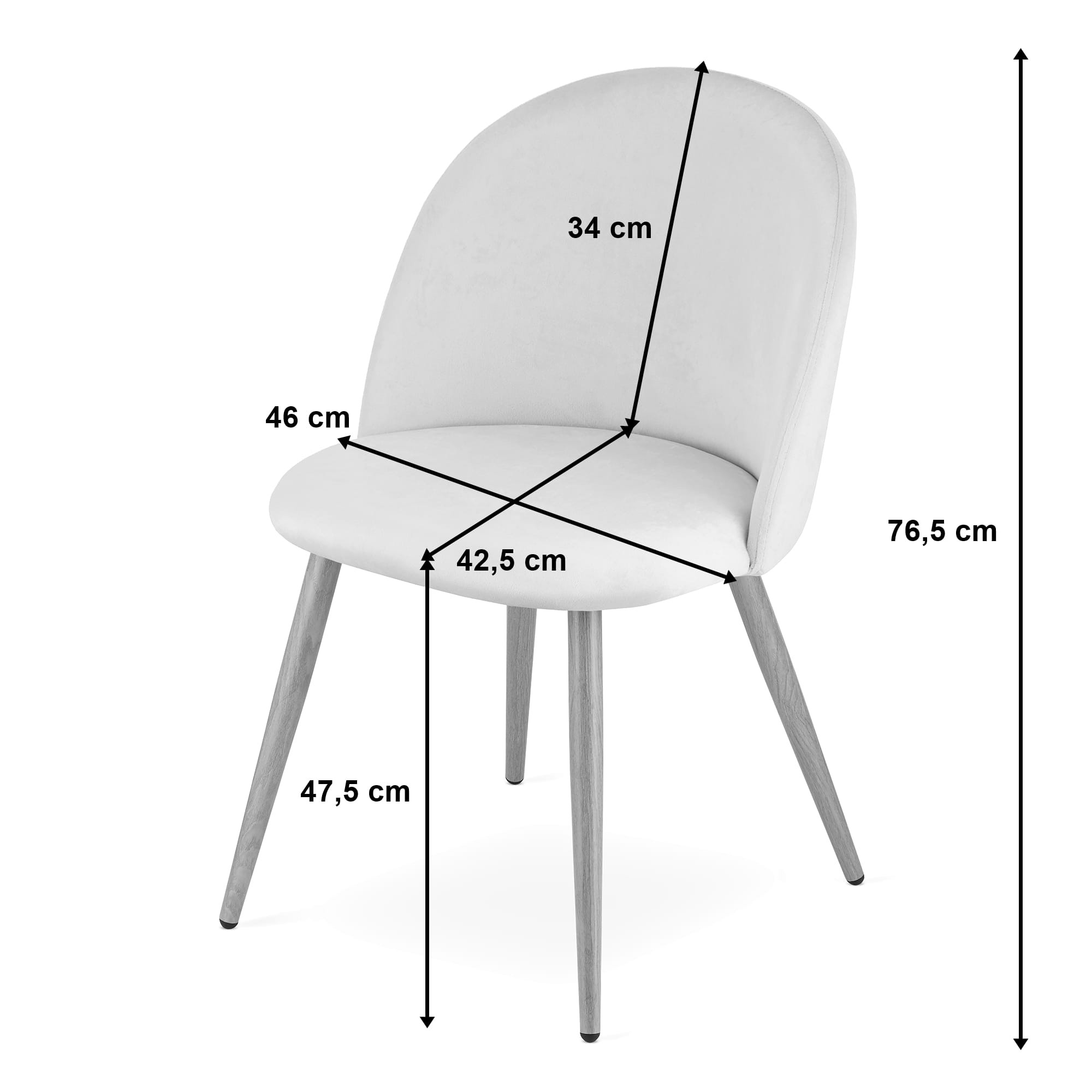 Set tří jídelních židlí BELLO sametové tmavě šedé (3ks)