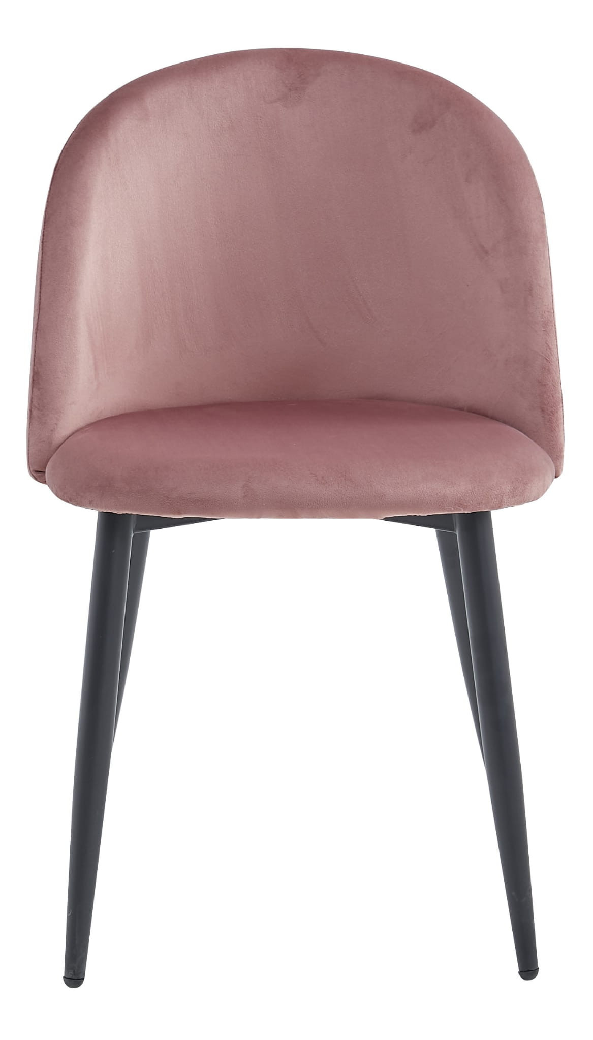 Jídelní židle BELLO sametová tmavě růžová (černé nohy)