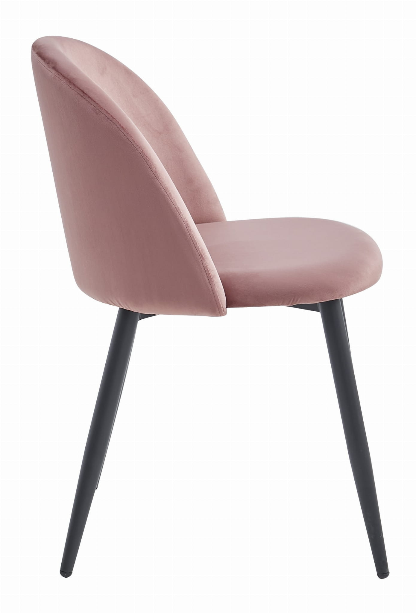 Set tří jídelních židlí BELLO sametové tmavě růžové (černé nohy) 3ks