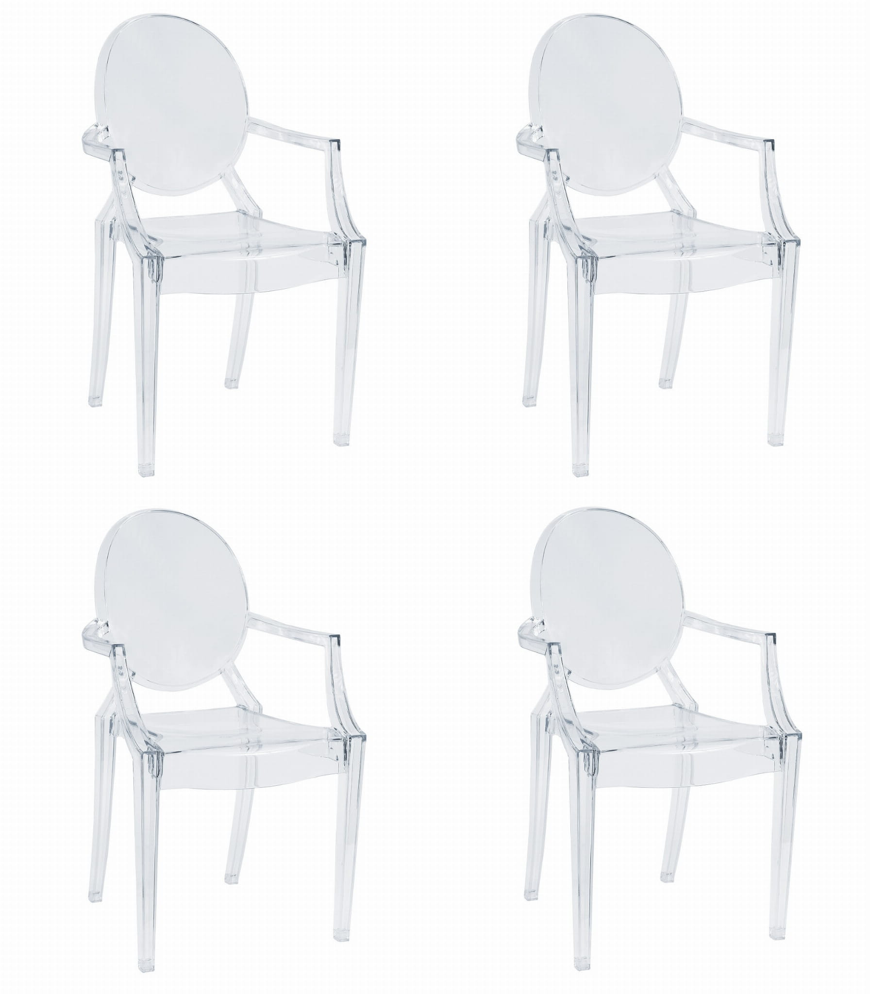 Set štyroch stoličiek BUSAN priesvitné (4ks)