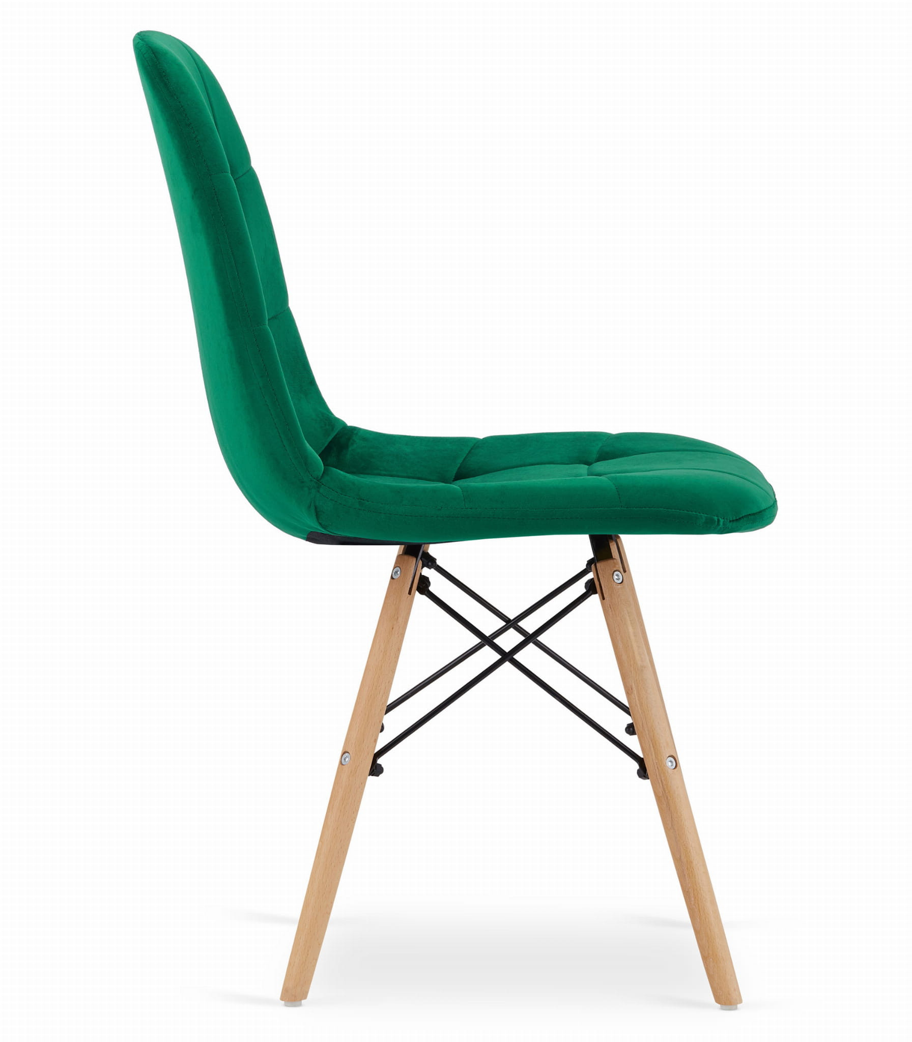 Set tří jídelních židlí DUMO - tmavě zelené (hnědé nohy) (3 ks)