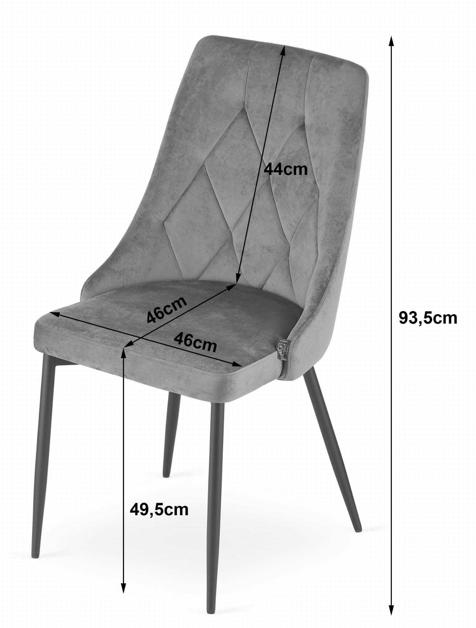 Set dvou jídelních židlí IMOLA šedé (2ks)