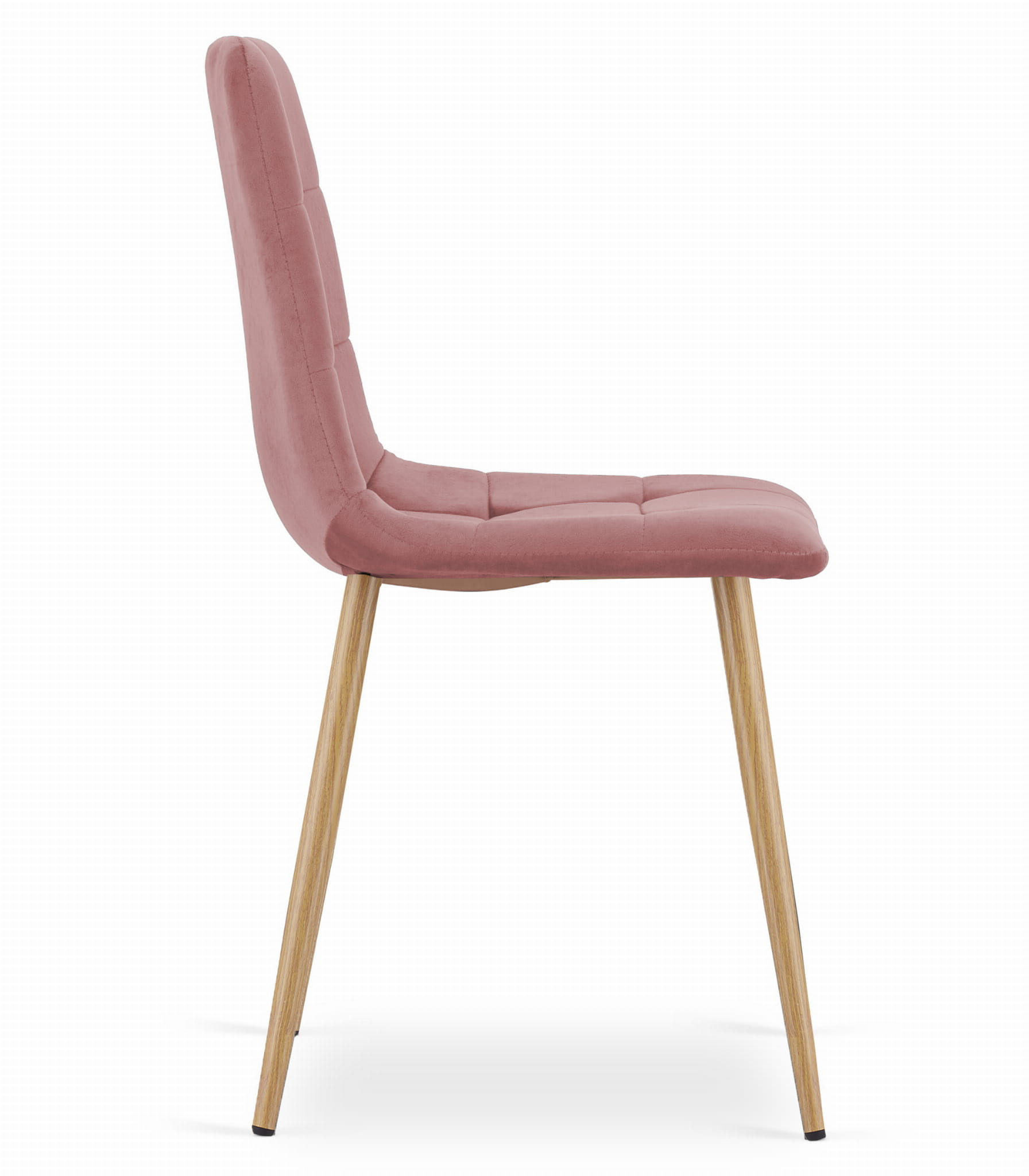 Set tří jídelních židlí KARA - růžová (hnědé nohy) 3ks