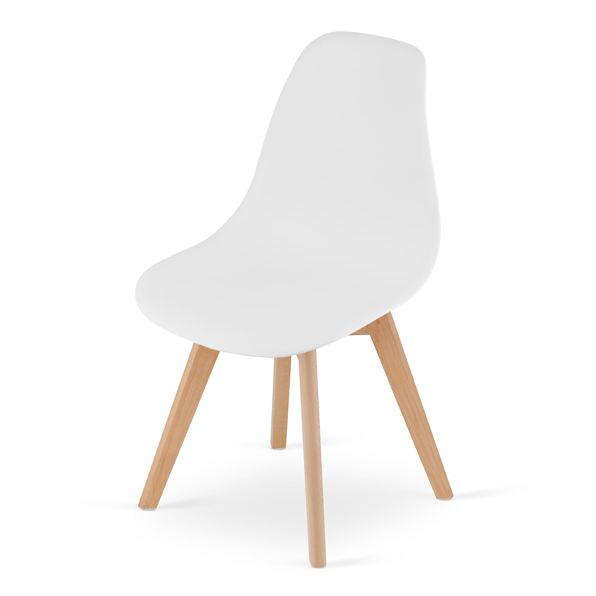 Set tří jídelních židlí KITO bílé (hnědé nohy) (3ks)