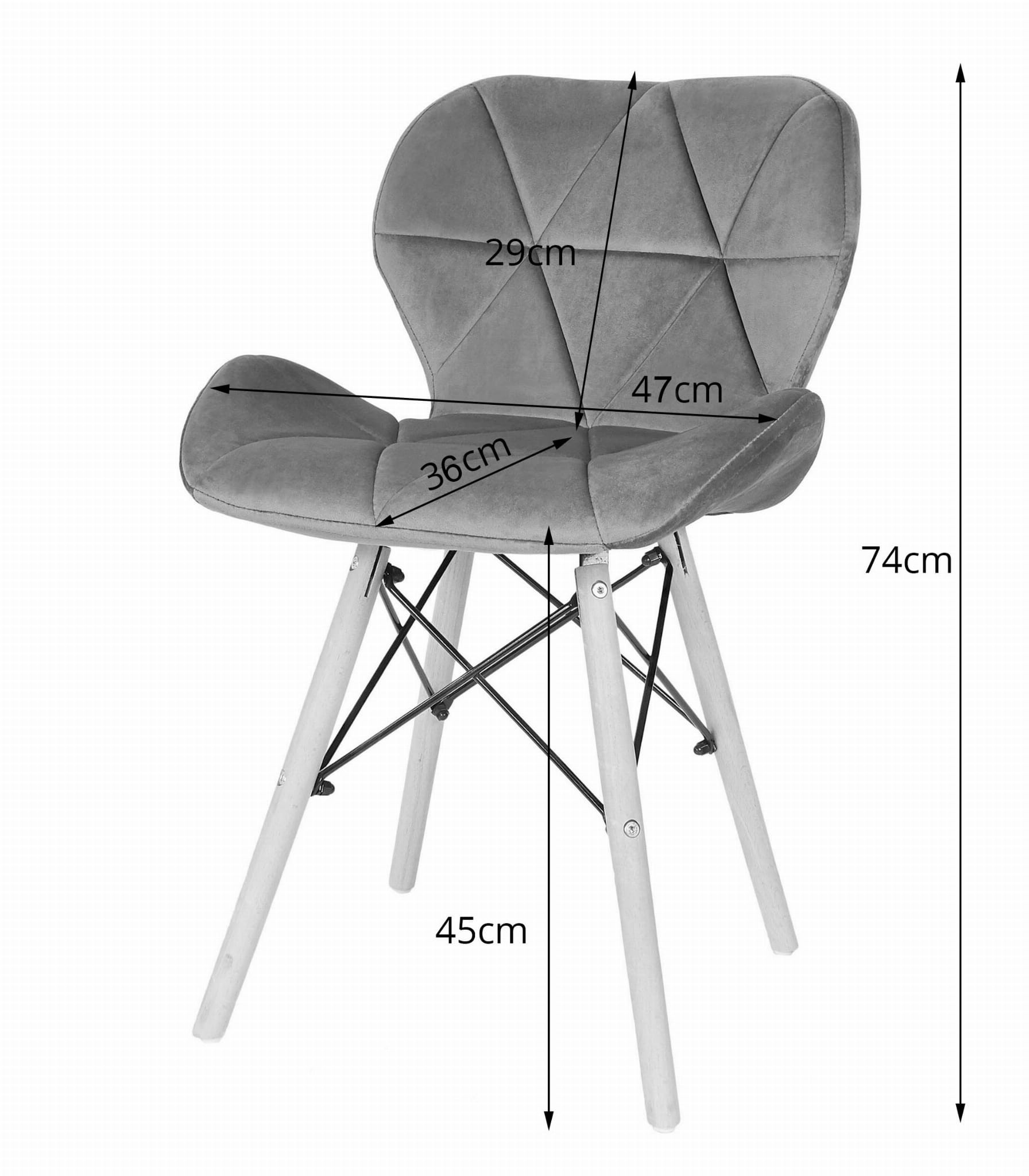 Set tří jídelních židlí LAGO samet - béžová (hnědé nohy) 3ks
