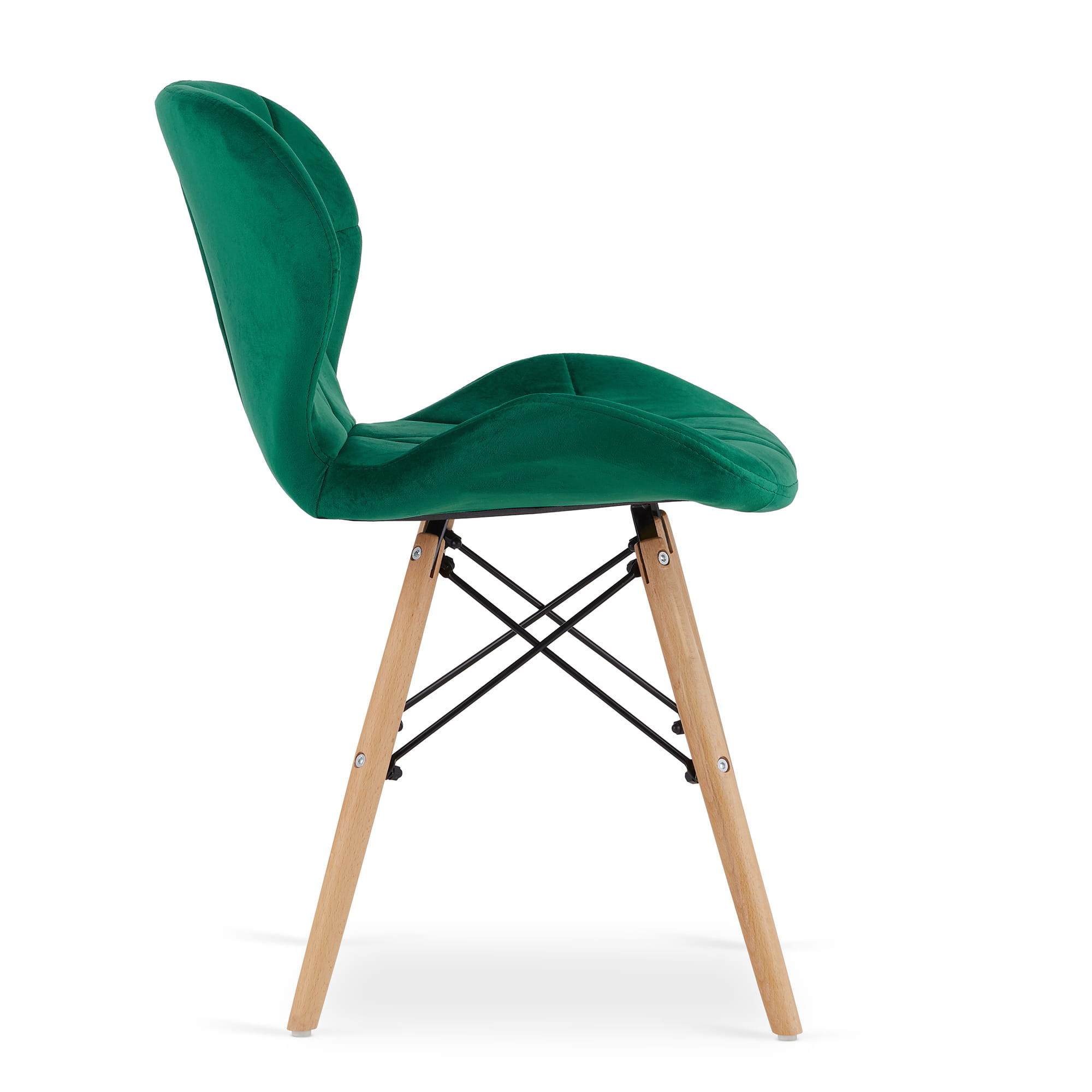 Jídelní židle LAGO zelená (hnědé nohy)