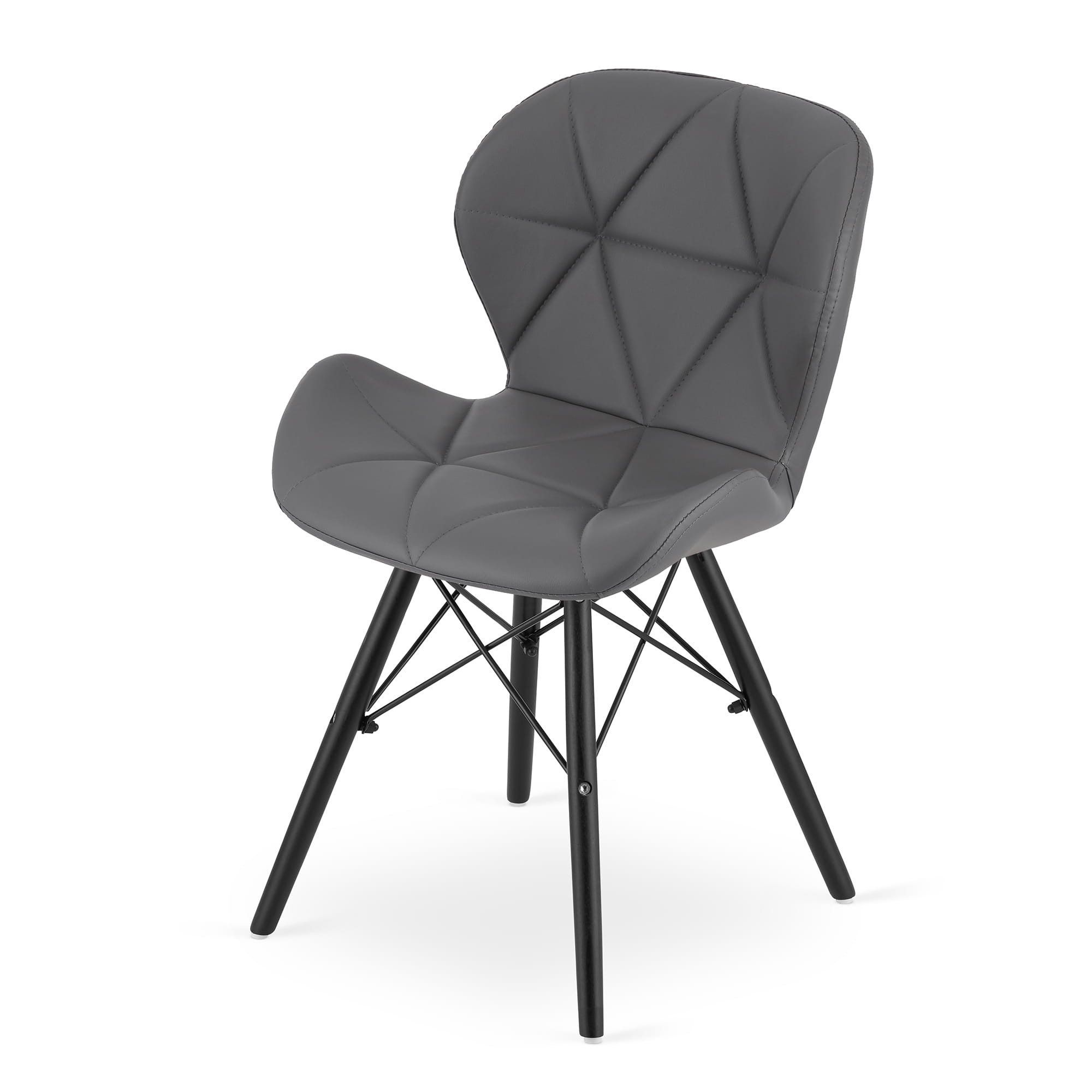 Jídelní židle LAGO ekokůže šedá (černé nohy)