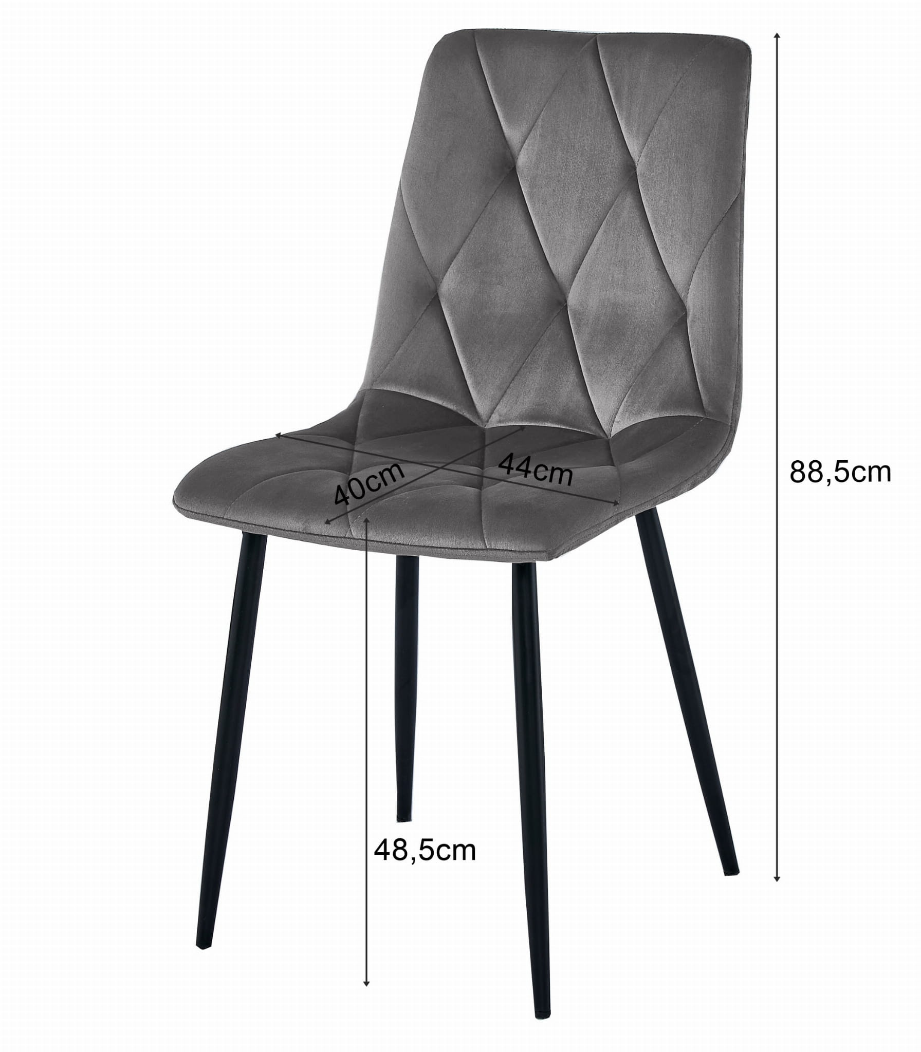 Set dvou jídelních židlí LIBRA sametové béžové (černé nohy) 2ks