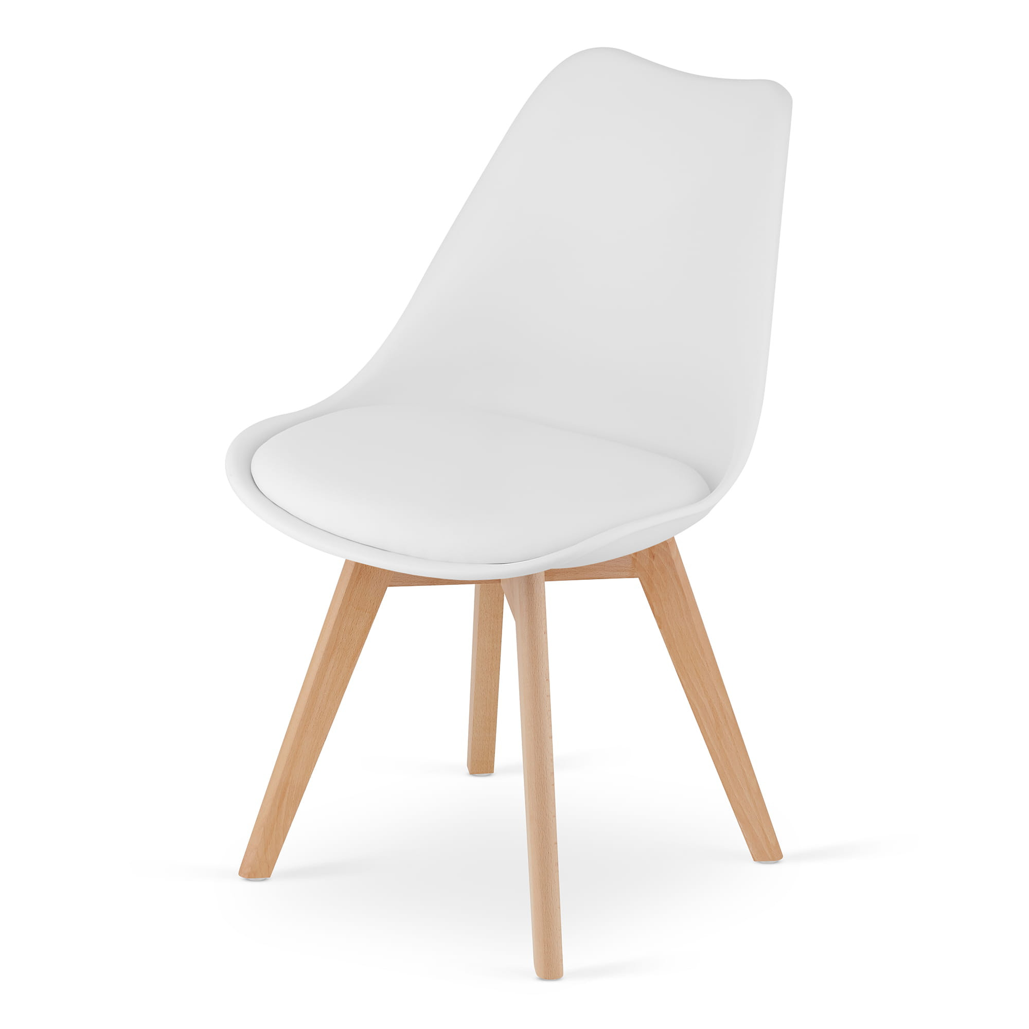 Jídelní židle MARK - bílá (hnědé nohy)