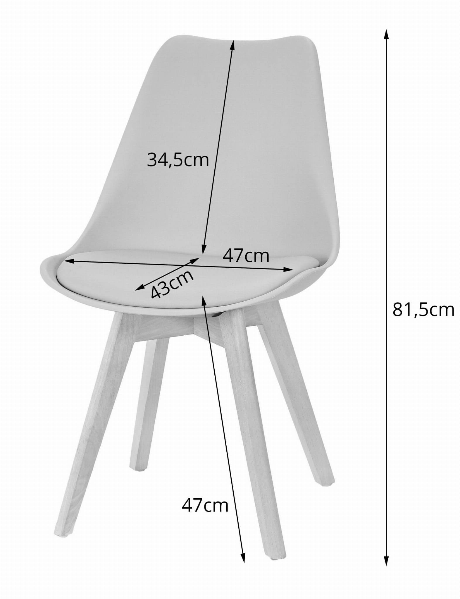 Set tří jídelních židlí MARK - bílé (hnědé nohy) (3ks)