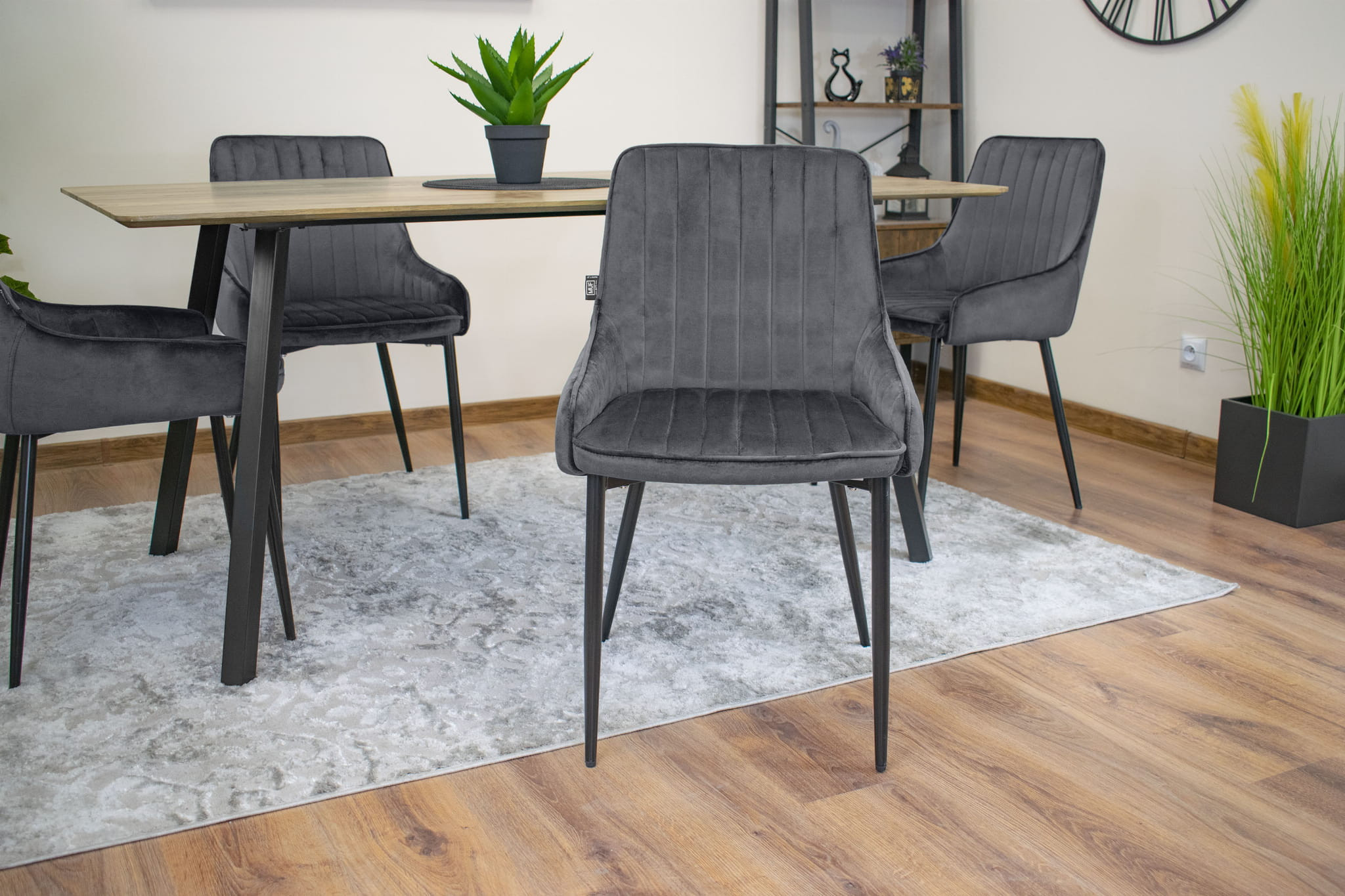 Set dvou jídelních židlí MONZA šedé (2ks)