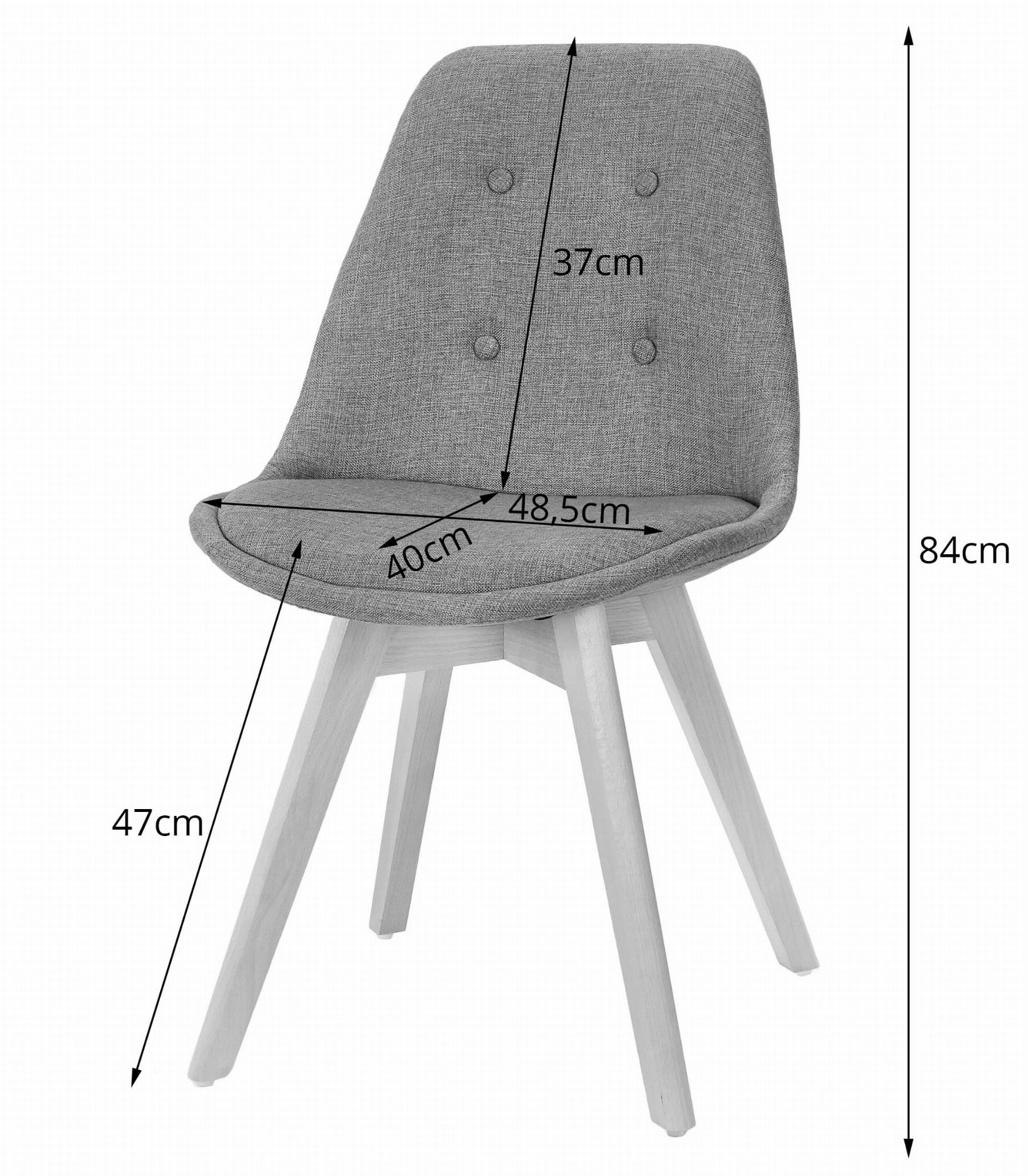 Jídelní židle NORI černá s knoflíky (hnědé nohy)
