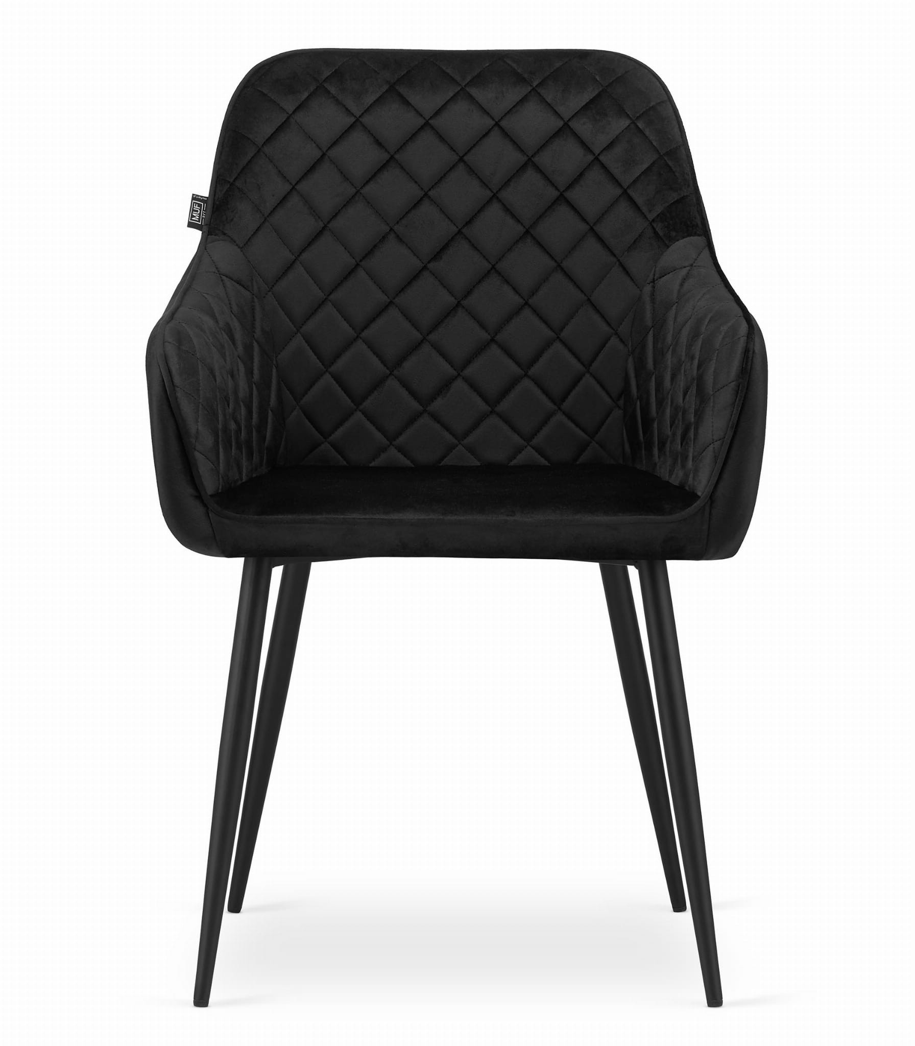 Jedálenská stolička NUGAT zamat - čierna (čierne nohy)