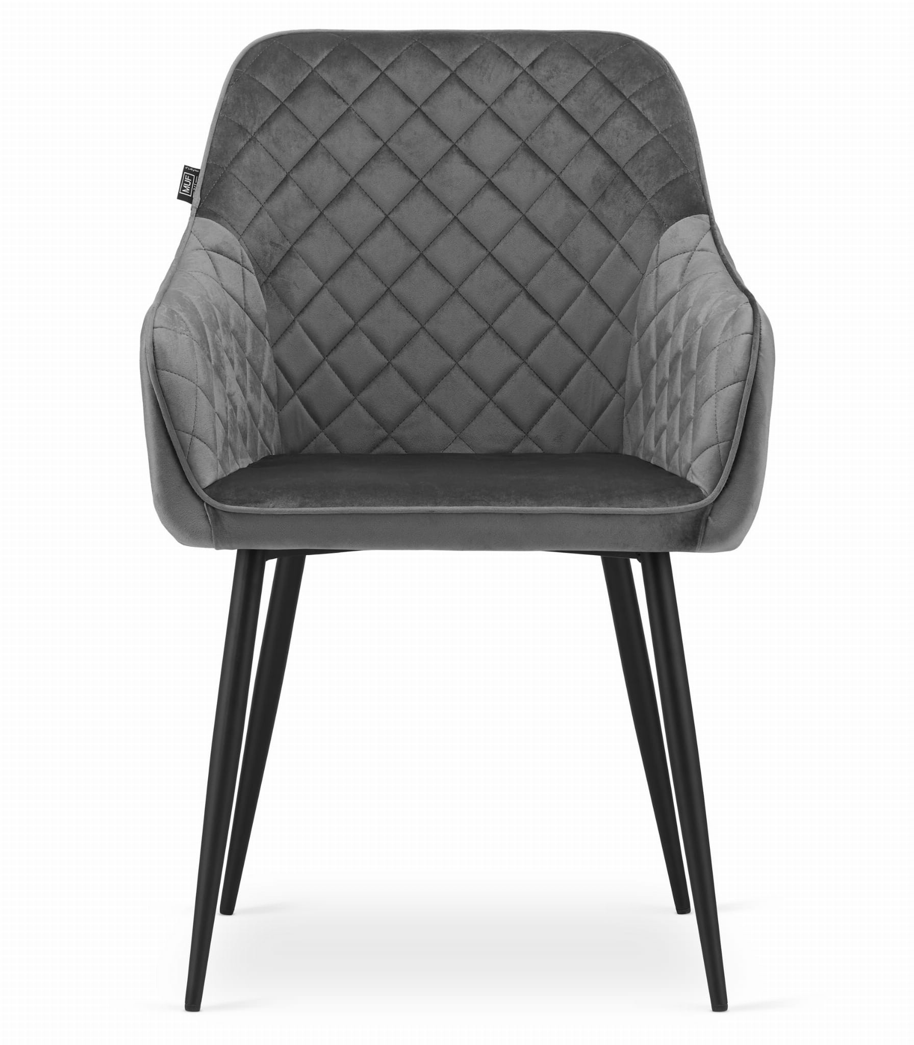 Jedálenská stolička NUGAT zamat - sivá (čierne nohy)