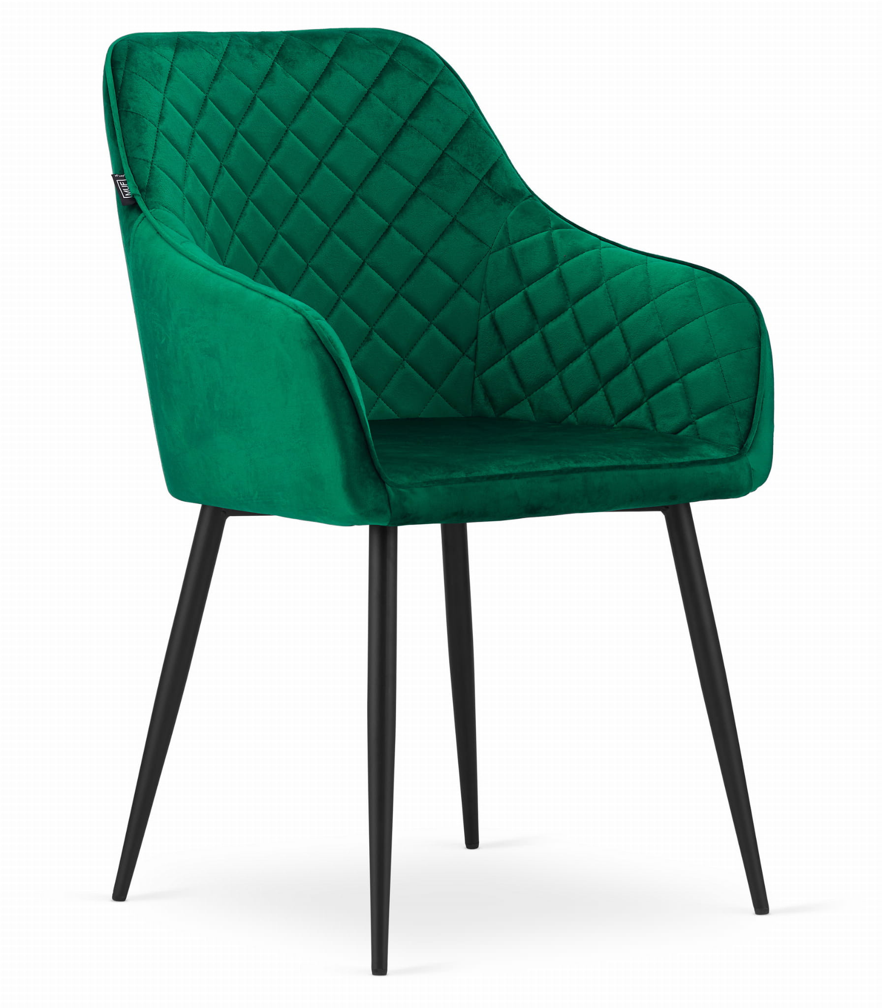 Jedálenská stolička NUGAT zamat zelená (čierne nohy)