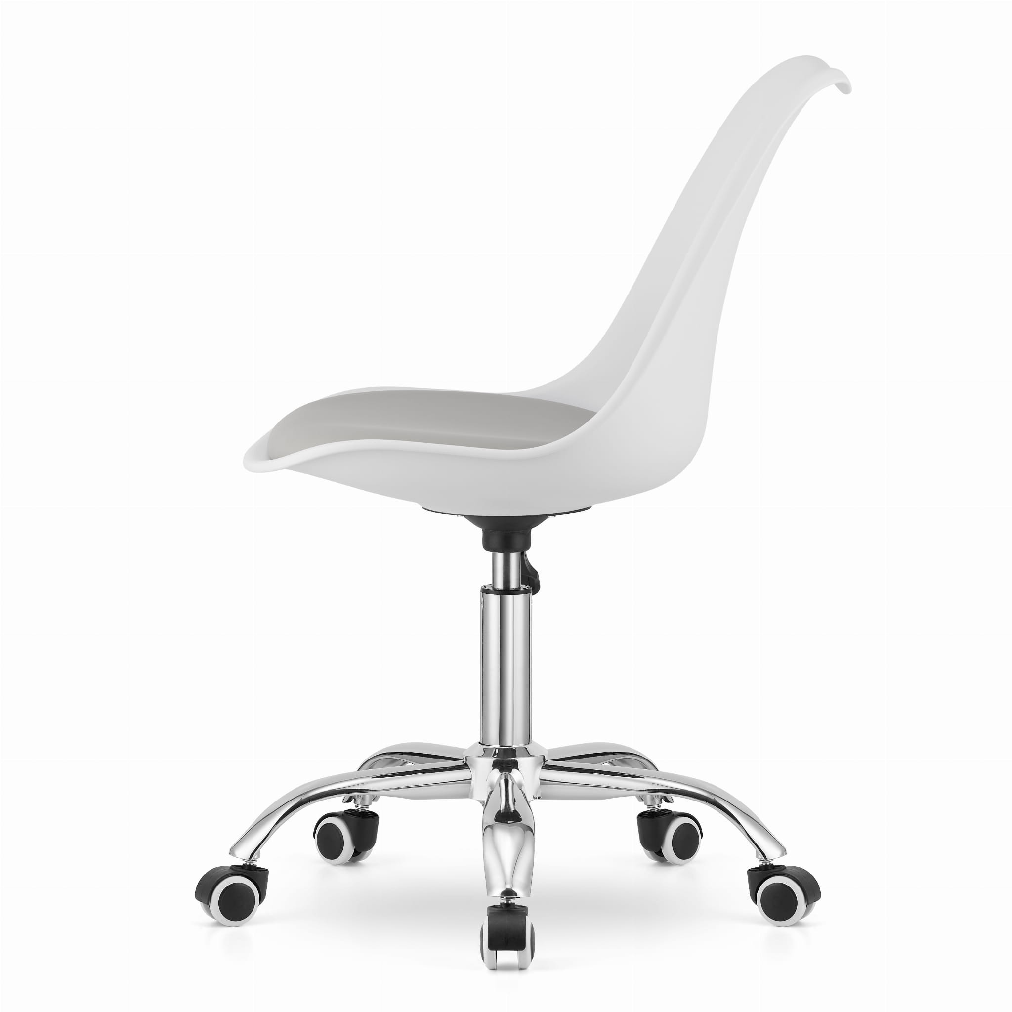 Otočná stolička ALBA - bielo/sivá