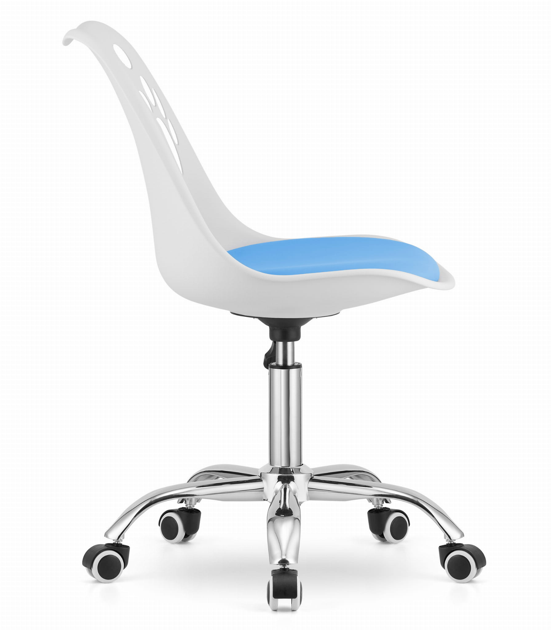 Otočná stolička PRINT - bielo/modrá