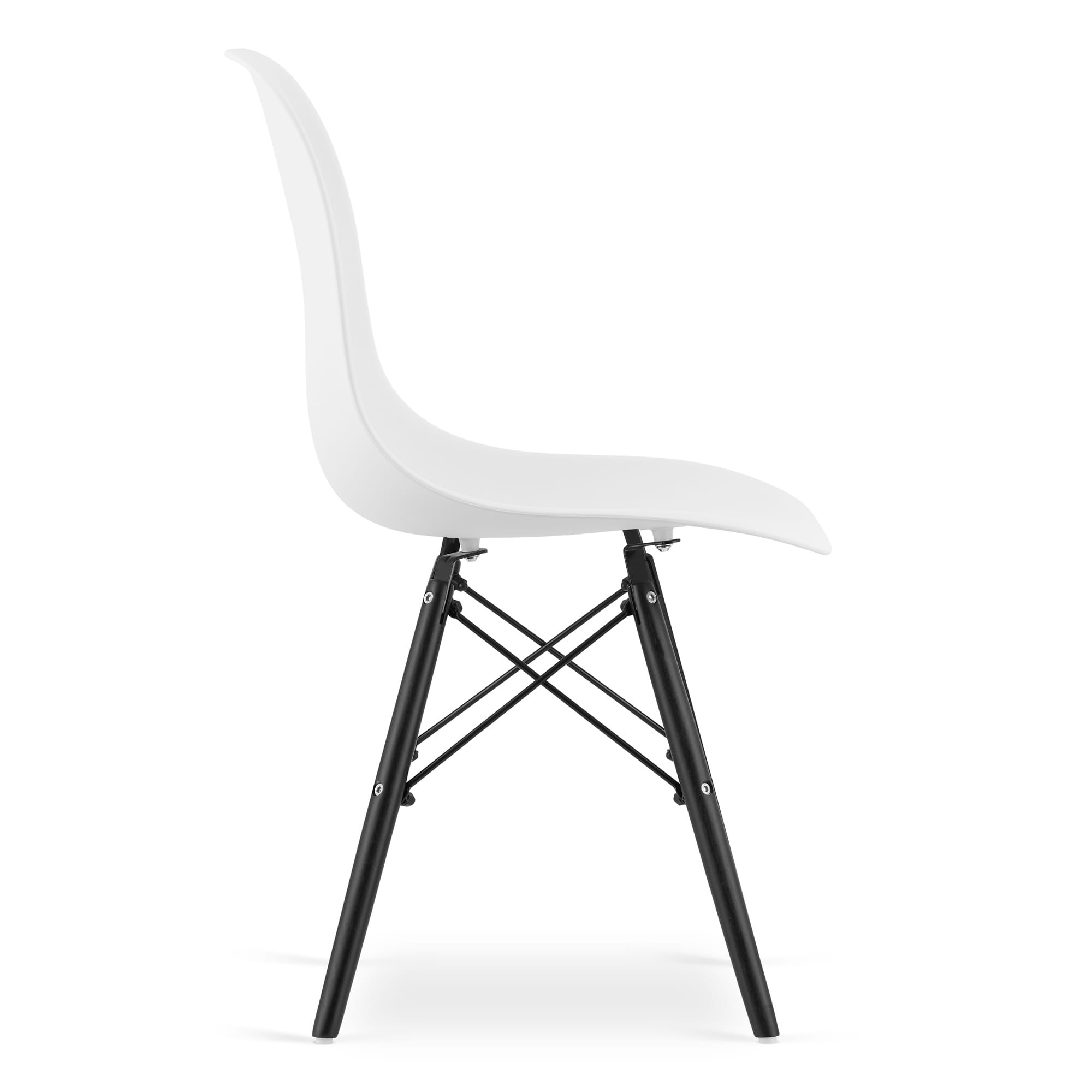 Set tří jídelních židlí OSAKA bílé (černé nohy) 3ks