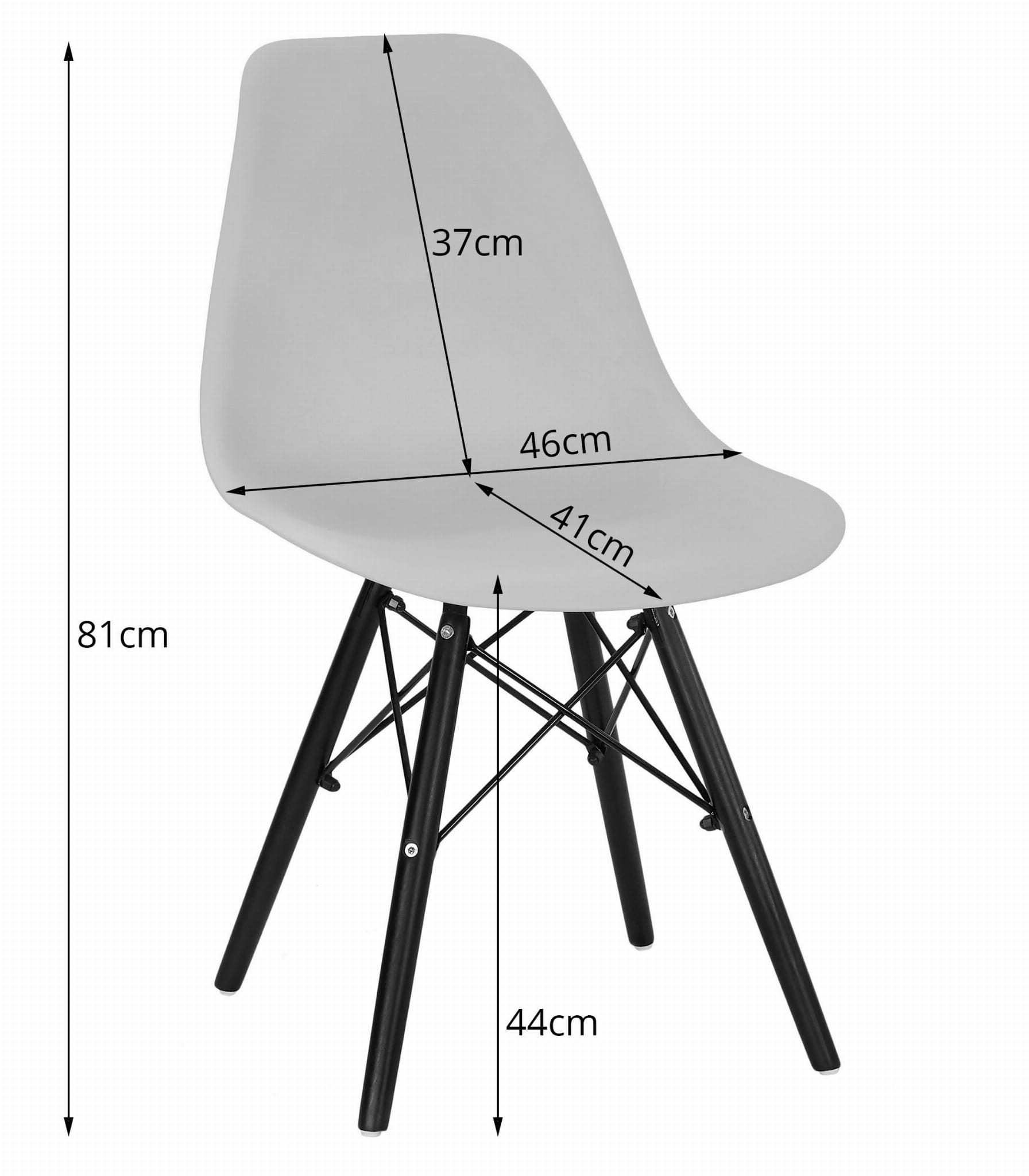 Set troch jedálenských stoličiek OSAKA čierne (hnedé nohy) (3ks)