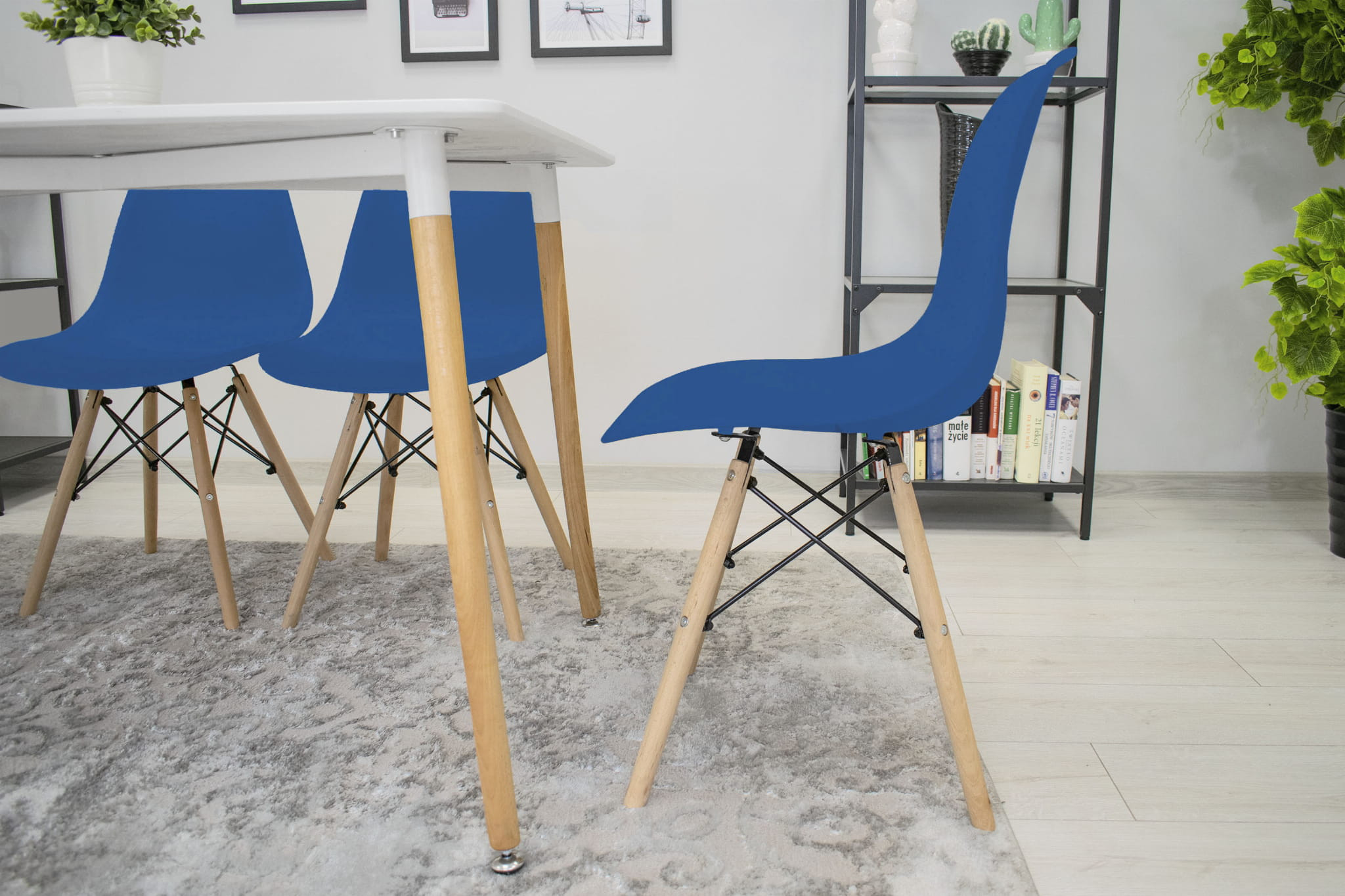 Set jídelních židlí OSAKA modré (hnědé nohy) 4ks