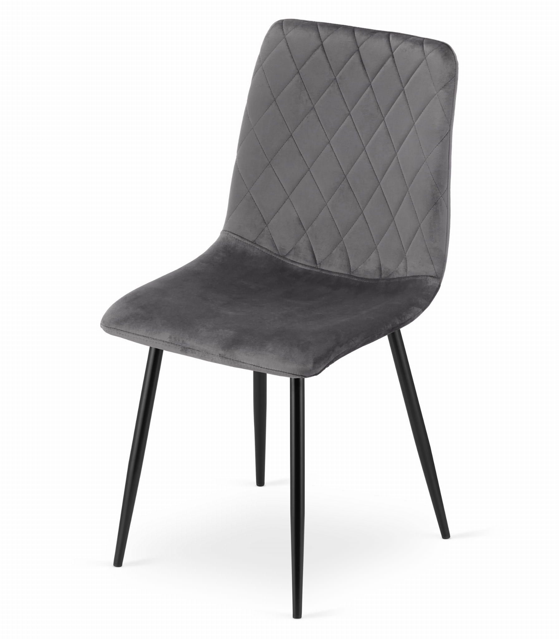 Jídelní židle TURIN samet šedá (černé nohy)