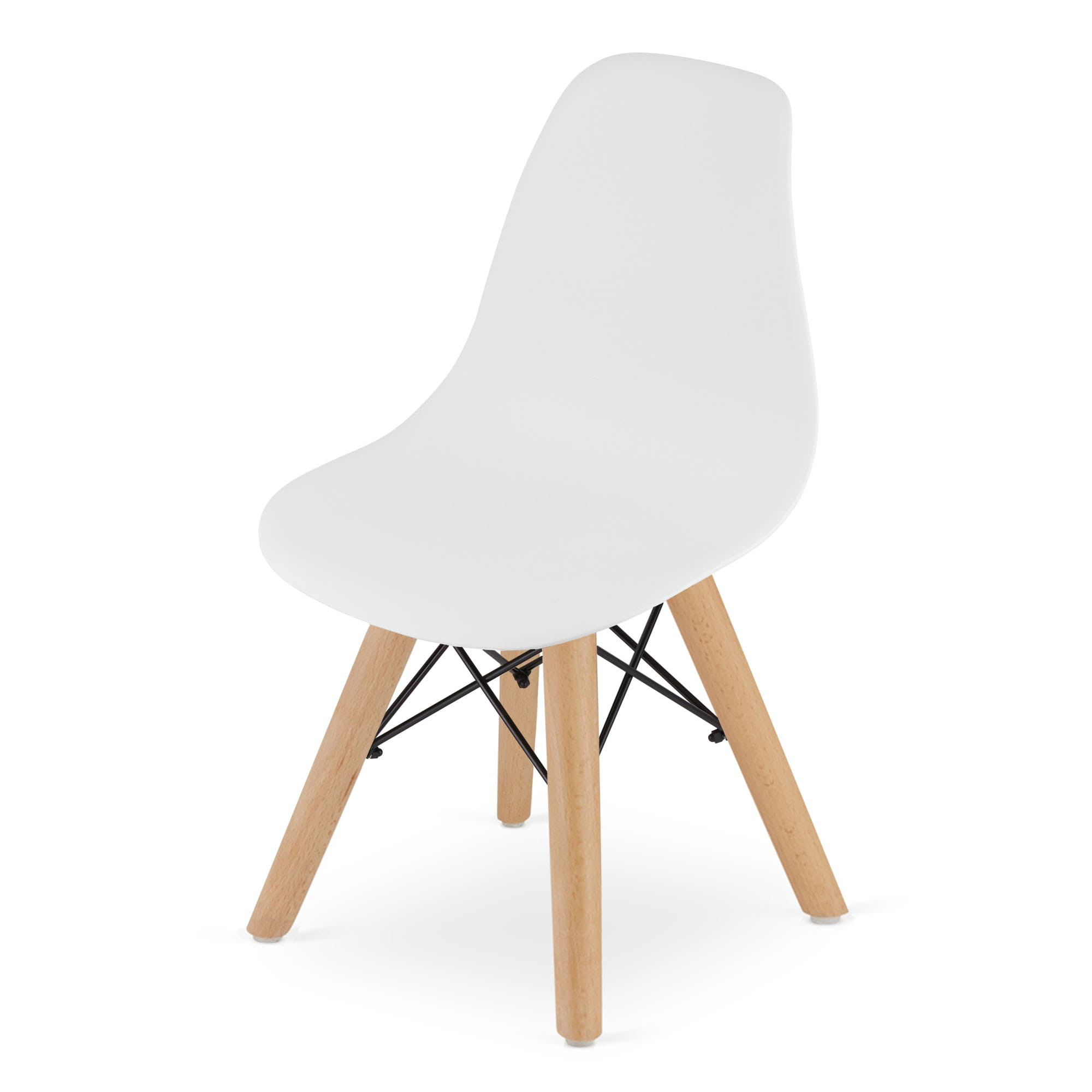 Jedálenská stolička ZUBI - biela ( hnedé nohy)