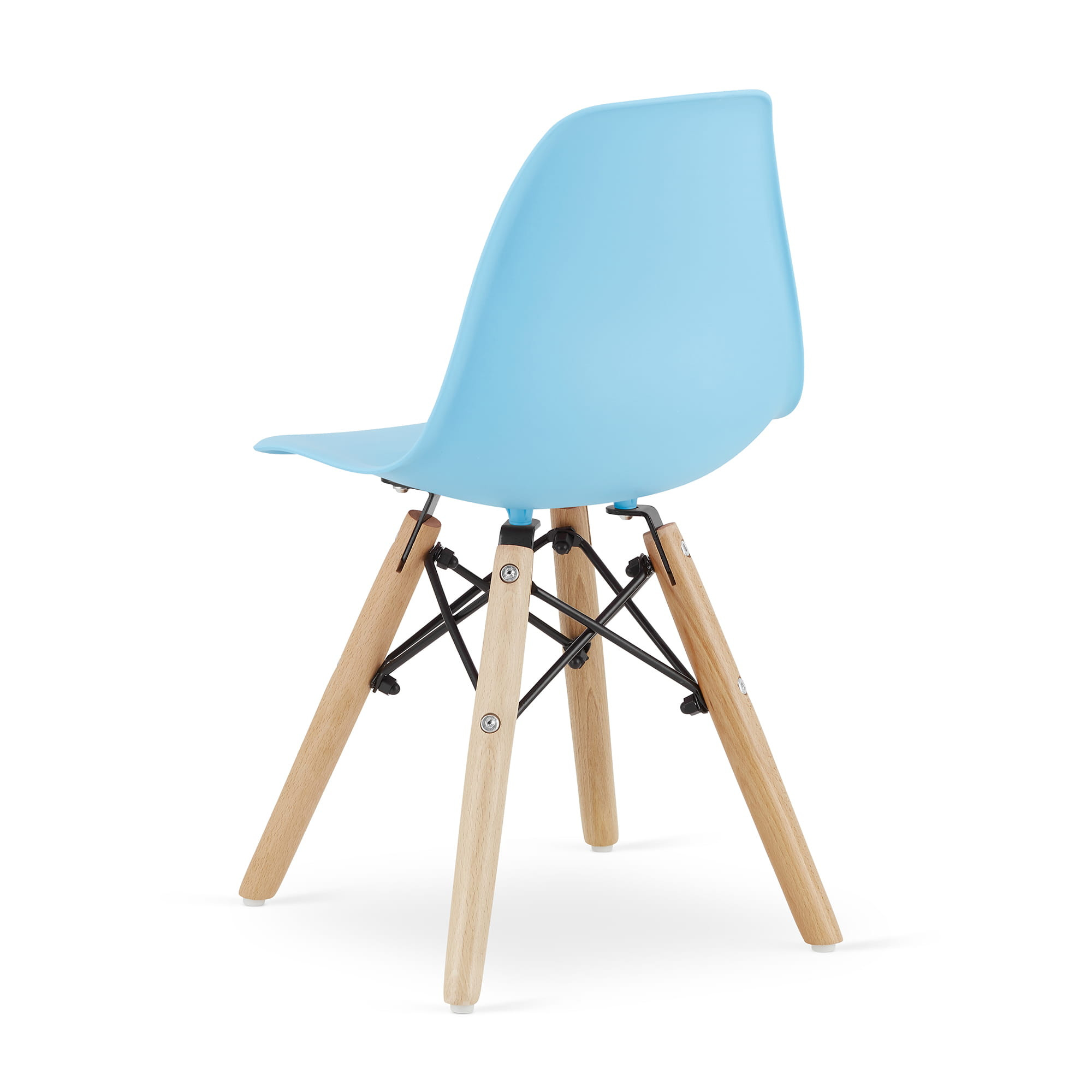 Set dvou jídelních židlí ZUBI modré (hnědé nohy) 2ks