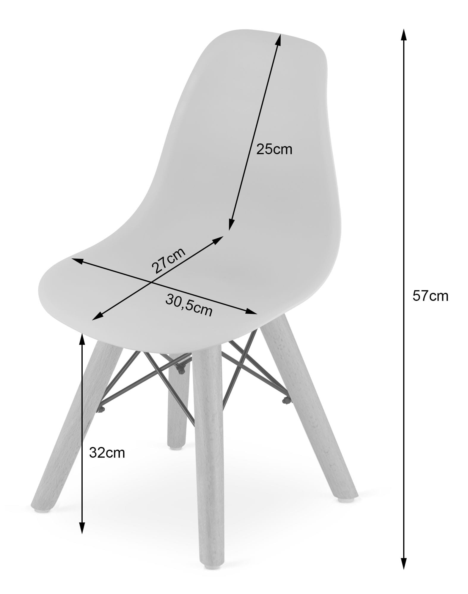 Jídelní židle ZUBI - šedá (hnědé nohy)