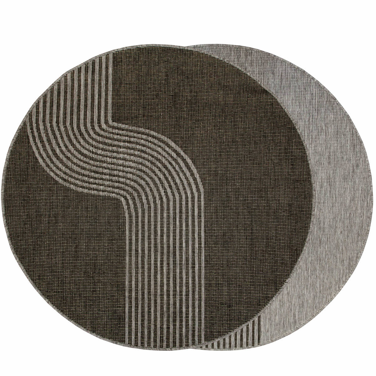 Šnúrkový obojstranný koberec Brussels 205631/11020 sivý / grafitový kruh 