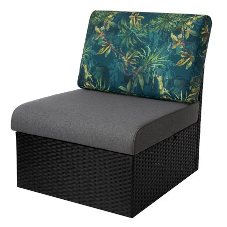 Vankúš na ratanovú stoličku NEL R3 grafitový/zelená tráva