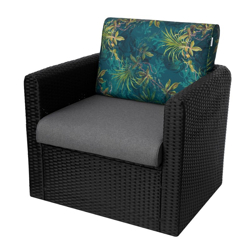 Vankúš na ratanovú stoličku NEL R1 grafitový/zelená tráva