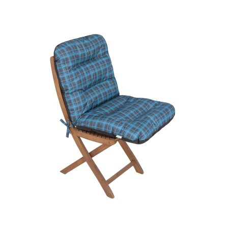 Polštář na lehátko/židle NATALIA károvaný, modrý