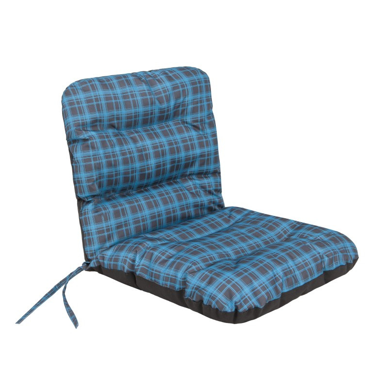 Polštář na lehátko/židle NATALIA károvaný, modrý