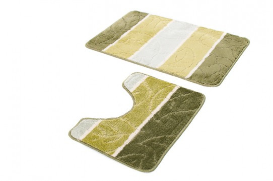 Sada koupelnových koberečků MULTI B5019 list zelený
