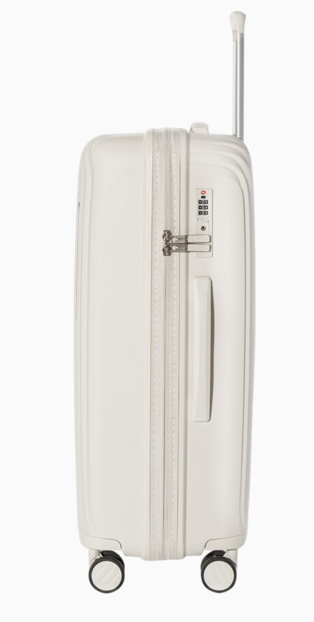 Střední bílý kufr Marbella s drážkami