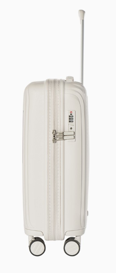 Biely kabínový kufor Marbella s drážkami