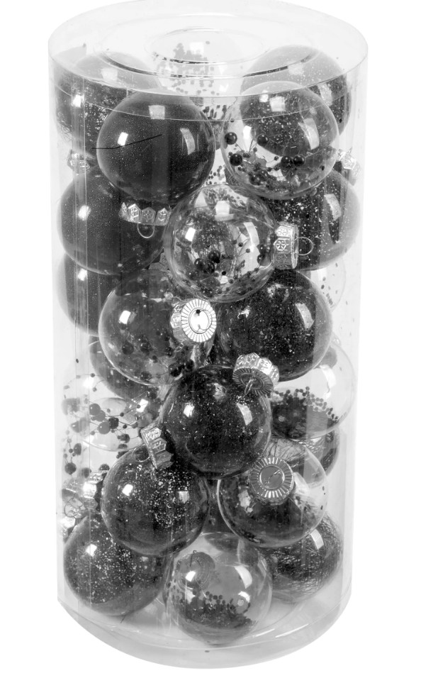 Vánoční kulky - černé SYSD1688-061 (30ks)