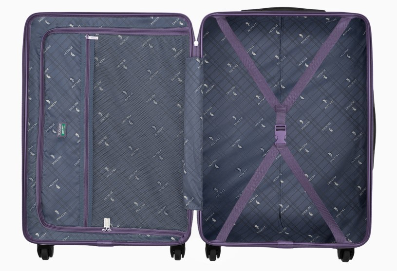 Střední fialový kufr Malaga