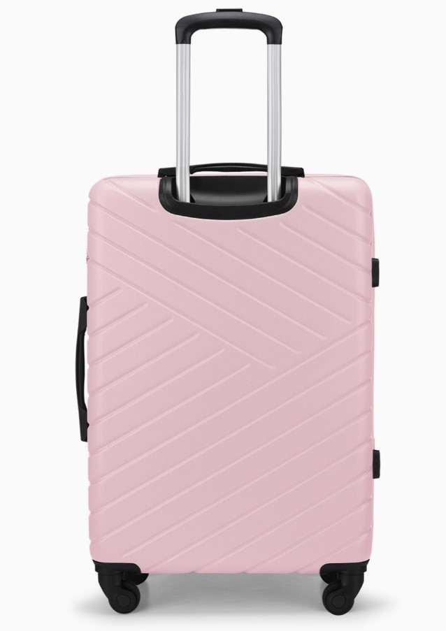 Střední růžový kufr Malaga
