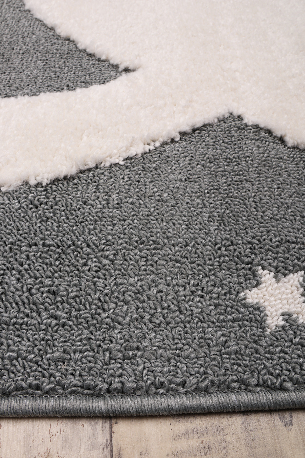 Detský koberec Skandi Kids A1096A sivý / krémový