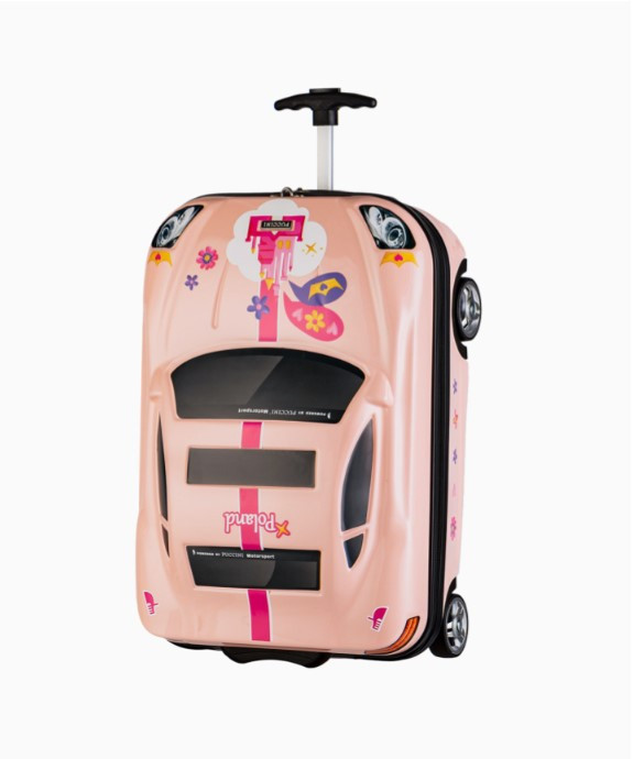 Dětský kabinový kufr DAKAR růžové auto