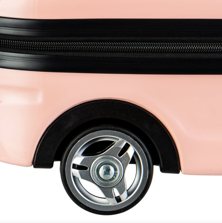 Detský kabínový kufor DAKAR ružové auto