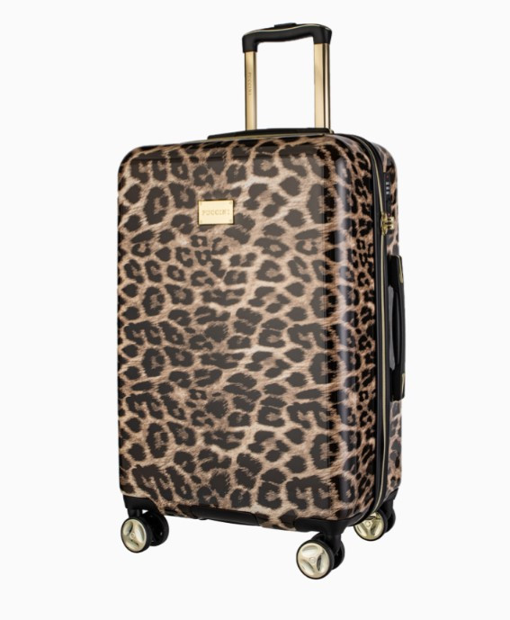 Střední kufr s leopardím vzorem
