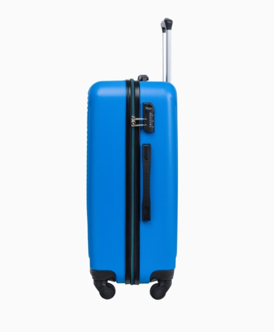 Střední modrý kufr s kombinačním zámkem