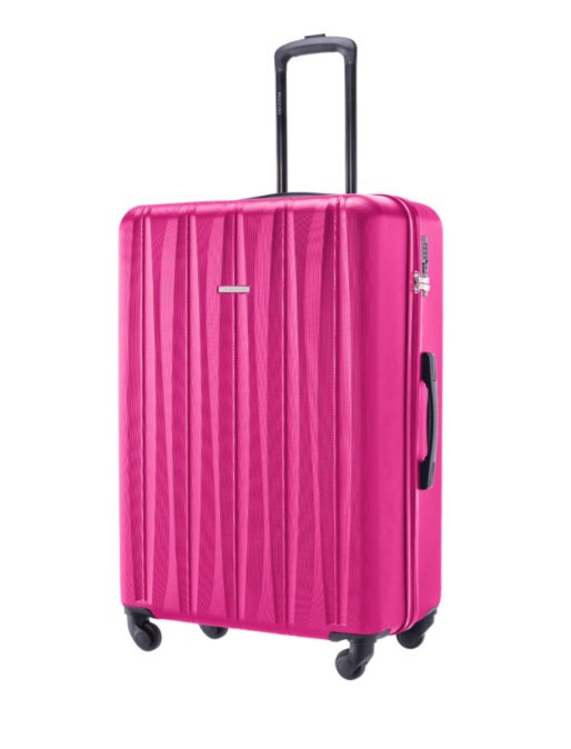 Velký růžový kufr Bali s drážkami