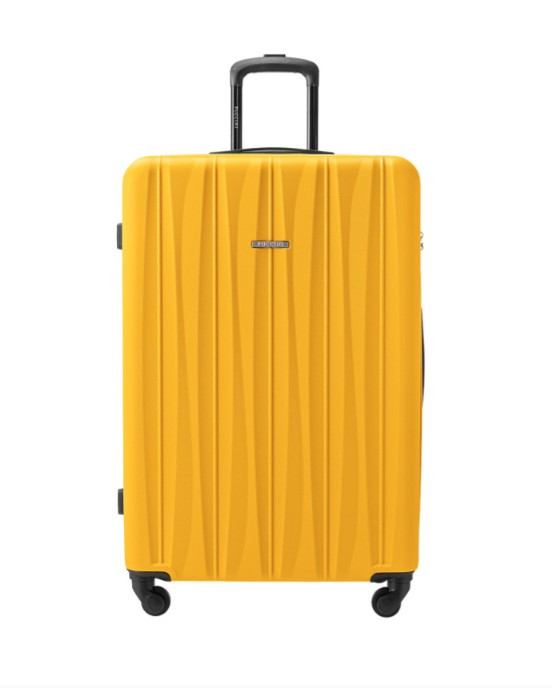 Velký žlutý kufr Bali s drážkami