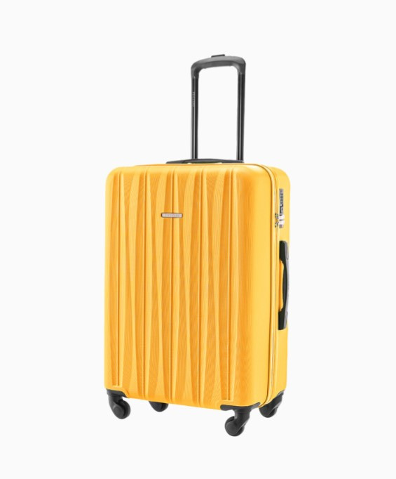 Střední žlutý kufr Bali s drážkami