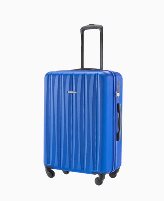 Střední modrý kufr Bali s drážkami