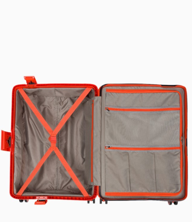 Oranžový kabinový kufr Osaka uzavíraný přezkami