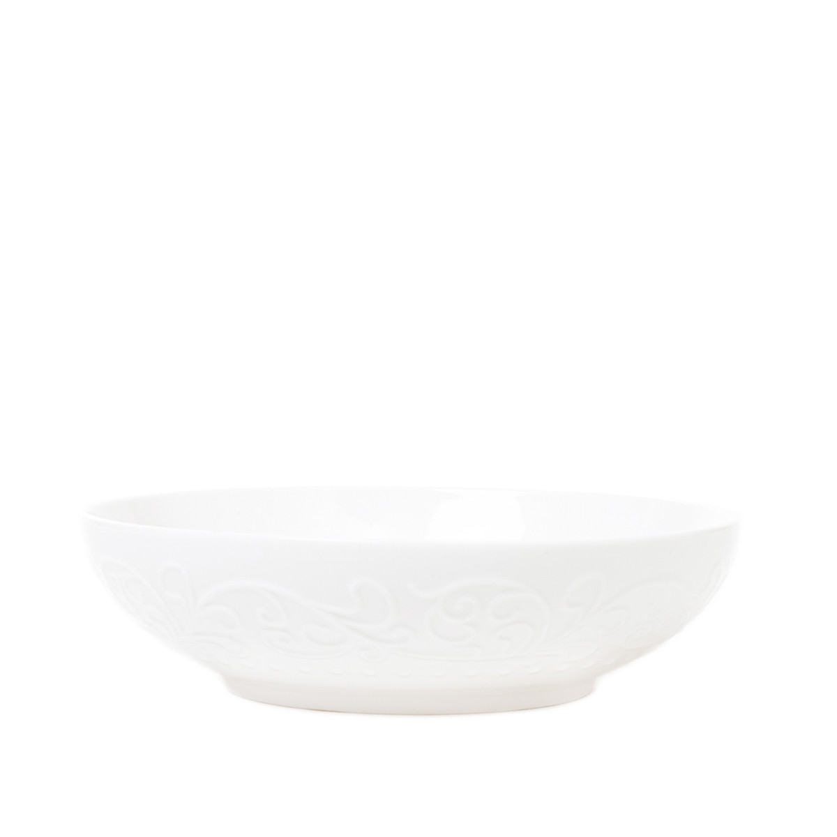 Hlboký tanier SYLIA biely s ornamentom SS23 844022